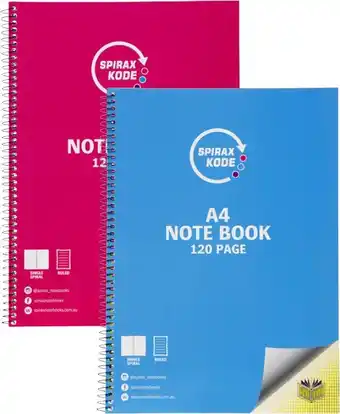 BIG W Spirax kode 120-page a4 note books offer
