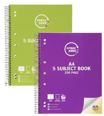 Spirax kode 250-page a4 5 subject books