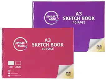BIG W Spirax kode 40-page a3 sketch books offer