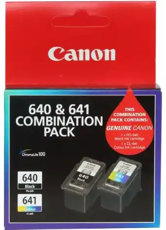 BIG W Canon pg640 and cl641 ink cartridge combination pack - black and colour offer