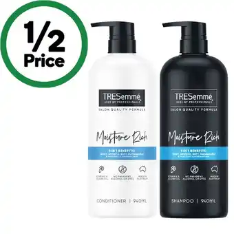 Woolworths Tresemme shampoo or conditioner 940ml offer
