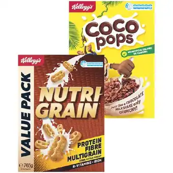 Woolworths Kellogg’s nutri-grain 765g or coco pops 650g offer