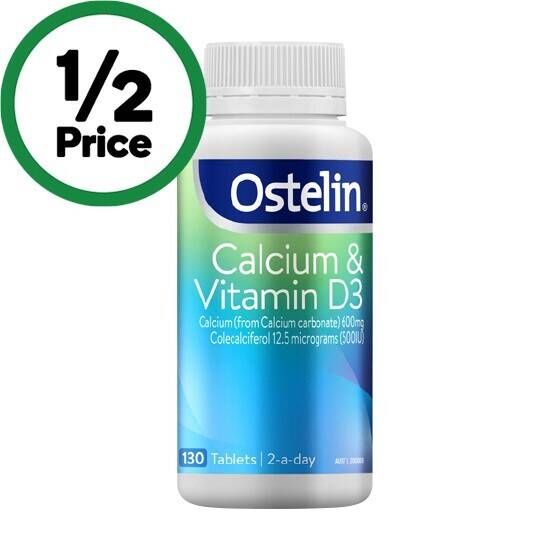 Ostelin calcium & vitamin d tablets with d3 pk 130 offer at Woolworths