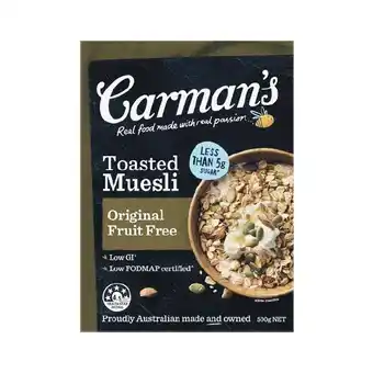 Woolworths Carman’s muesli 500g offer