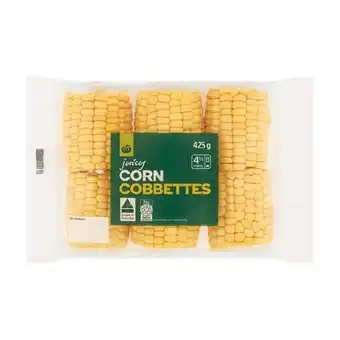 Woolworths Australian corn cobbettes 425g pack offer