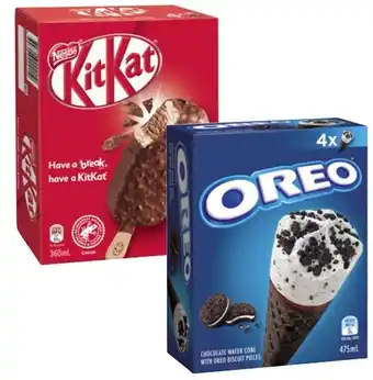 Coles Oreo 4 pack 300ml-540ml or nestlé kitkat 4 pack 360ml offer
