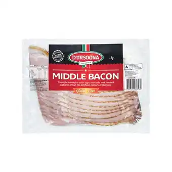 Woolworths D’orsogna middle bacon 1 kg – from the fridge offer