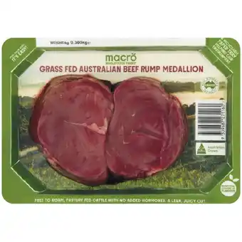 Woolworths Macro grass fed beef rump medallions 300g offer