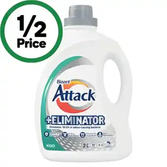 Woolworths Biozet attack plus laundry liquid 2 litre or powder 2 kg offer
