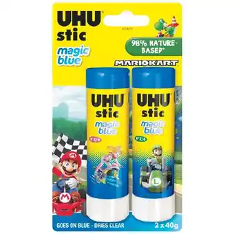 Uhu blue stick 40g pk 2