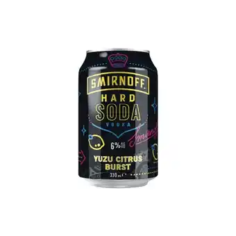 Woolworths Smirnoff hard soda yuzu citrus burst cans 4x330ml offer