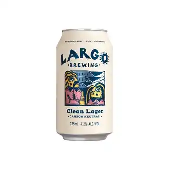 Woolworths Largo clean lager cans 6x375ml offer