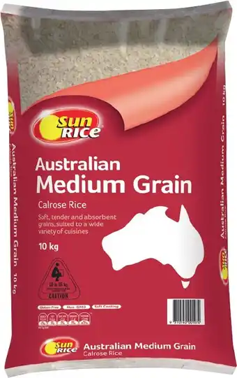 IGA Sunrice australian medium grain calrose rice 10kg offer