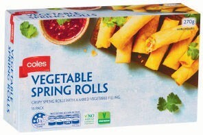 Coles Coles Frozen Vegetable Spring Rolls 16 Pack 270g offer