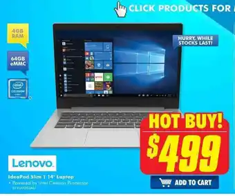 The Good Guys Lenovo - Ideapad Slim 1 14" Laptop - 81VU0003AU offer