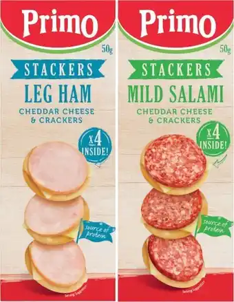 Coles Primo Stackers or Kids Bites Pack 45g-50g offer