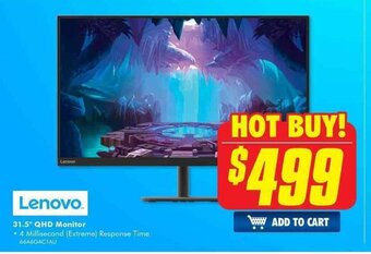 The Good Guys Lenovo - 31.5" QHD Monitor offer