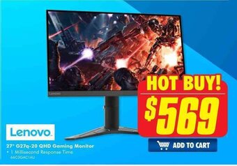 The Good Guys Lenovo - 27" G27q-20 QHD Gaming Monitor offer