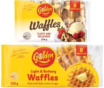 Coles Golden Waffles 220g-275g offer