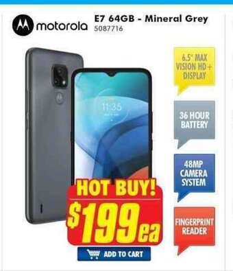 The Good Guys Motorola - E7 64GB - Mineral Grey offer