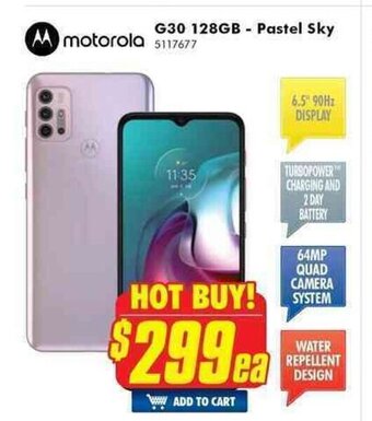 The Good Guys Motorola - G30 128GB - Pastel Sky offer