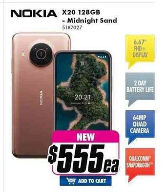 The Good Guys Nokia - X20 128GB - Midnight Sand offer