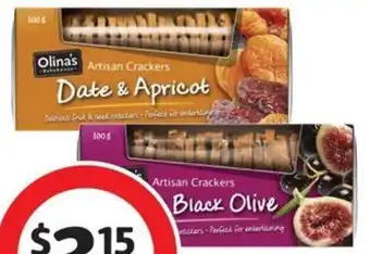 Coles Olina's Artisan Crackers offer