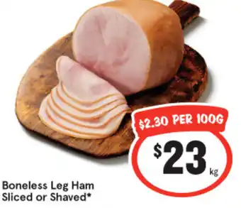IGA Boneless Leg Ham Sliced or Shaved offer