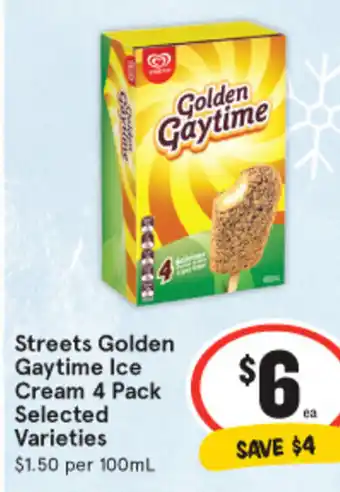 IGA Streets Golden Gaytime Ice Cream 4 Pack offer
