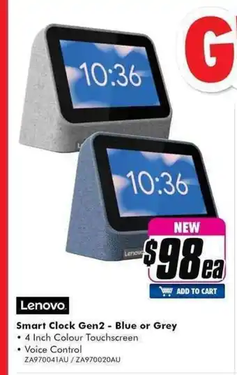 The Good Guys Lenovo - Smart Clock Gen 2 - Blue or Grey offer