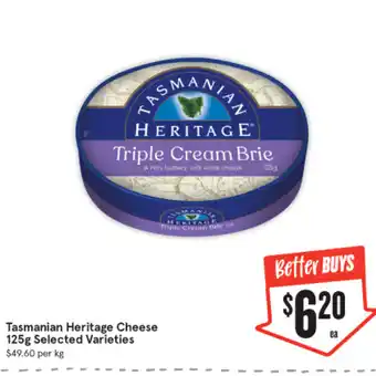 IGA Tasmanian Heritage Cheese 125g offer