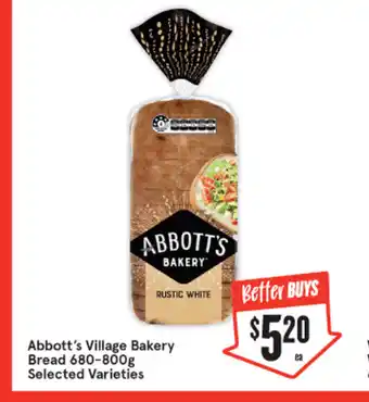 Abbott's Village Bakery Bread 680-800g
