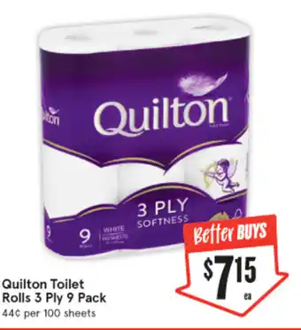 IGA Quilton Toilet Rolls 3 Ply offer