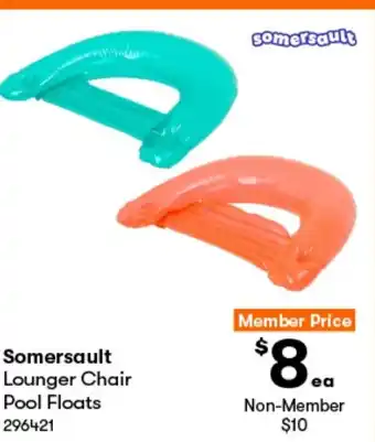BIG W Somersault Lounger Chair Pool Floats 296421 offer