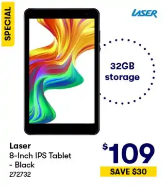 BIG W Laser 8-Inch IPS Tablet - Black offer