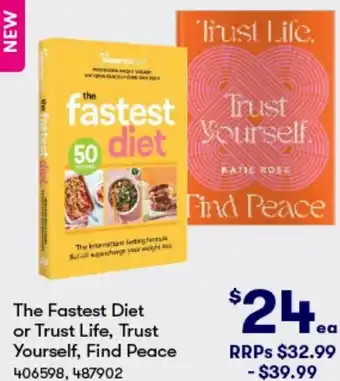 BIG W The Fastest Diet or Trust Life, Trust Yourself, Find Peace 406598, 487902 offer
