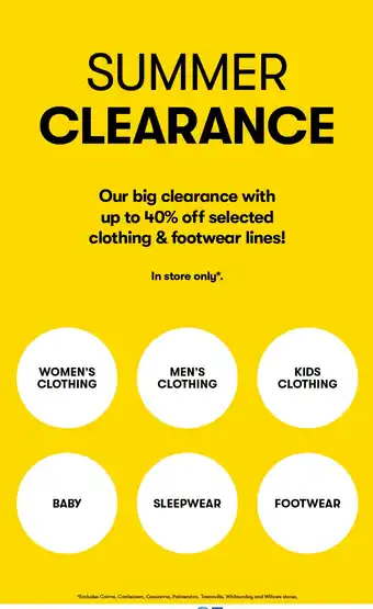 BIG W SUMMER CLEARANCE offer