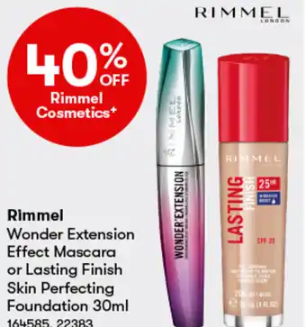 BIG W Rimmel Wonder Extension Effect Mascara or Lasting Finish Skin Perfecting Foundation 30ml 164585, 22383 offer