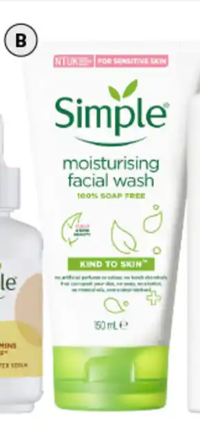 BIG W Simple moisturising facial wash offer