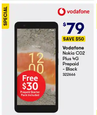 BIG W Vodafone Nokia CO2 Plus 4G Prepaid offer