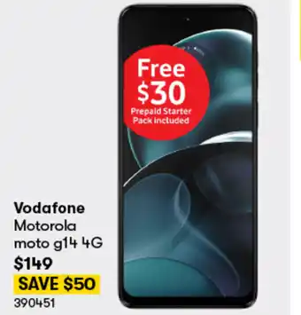 BIG W Vodafone Motorola moto g14 4G offer