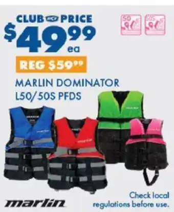 BCF MARLIN DOMINATOR L50/50S PFDS offer