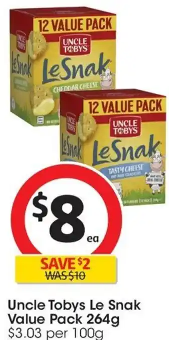 Coles Uncle Tobys Le Snak Value Pack offer