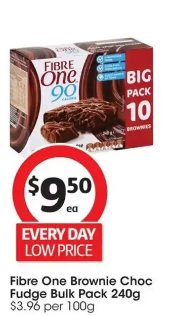 Coles Fibre One Brownie Choc Fudge Bulk Pack 240g offer