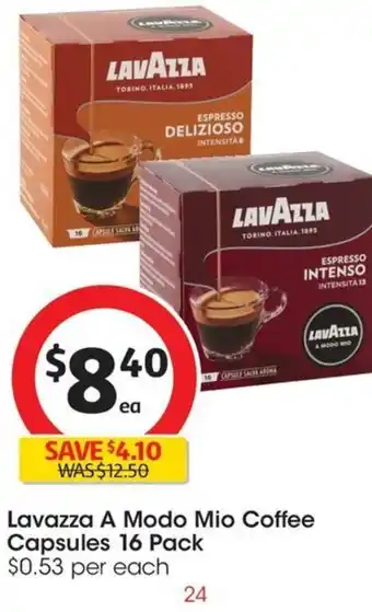 Coles Lavazza A Modo Mio Coffee Capsules offer