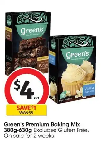 Coles Green's Premium Baking Mix 380g-630g offer