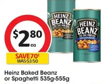 Coles Heinz Baked Beanz or Spaghetti 535g-555g offer