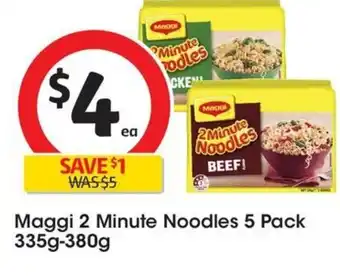 Coles Maggi 2 Minute Noodles 5 Pack offer