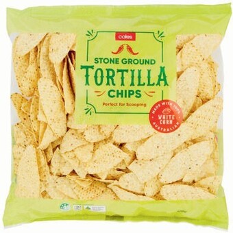 Coles Coles Stone Ground Tortilla Chips 400g offer