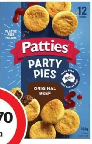 Coles Patties Party Meat Pies 12 Pack 560g offer